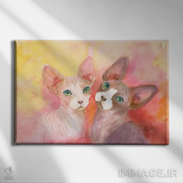 تابلو دوست داشتن یک اسفینکس (نوع گربه) اثر کانی کالم - نمای روبهرو روی دیوار