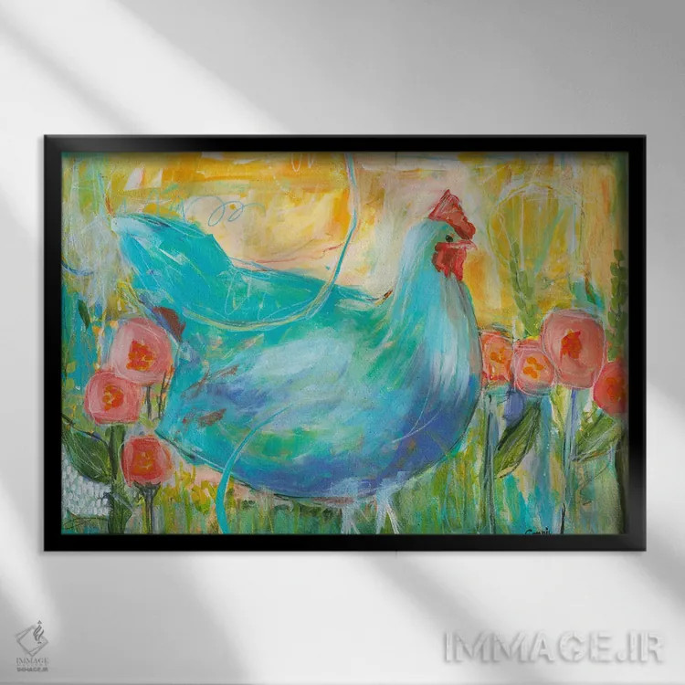 تابلو بسی آبی (اسم یا لقب) اثر کانی کالم - نمای قابدار مشکی