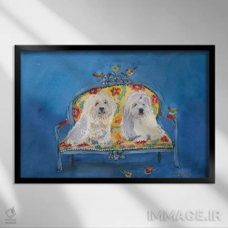 تابلو تماشای مردم اثر کانی کالم - نمای قابدار مشکی