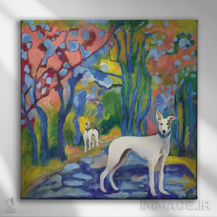 تابلو پیادهروی گریهاند (نوع سگ) اثر کانی کالم - نمای روبهرو روی دیوار
