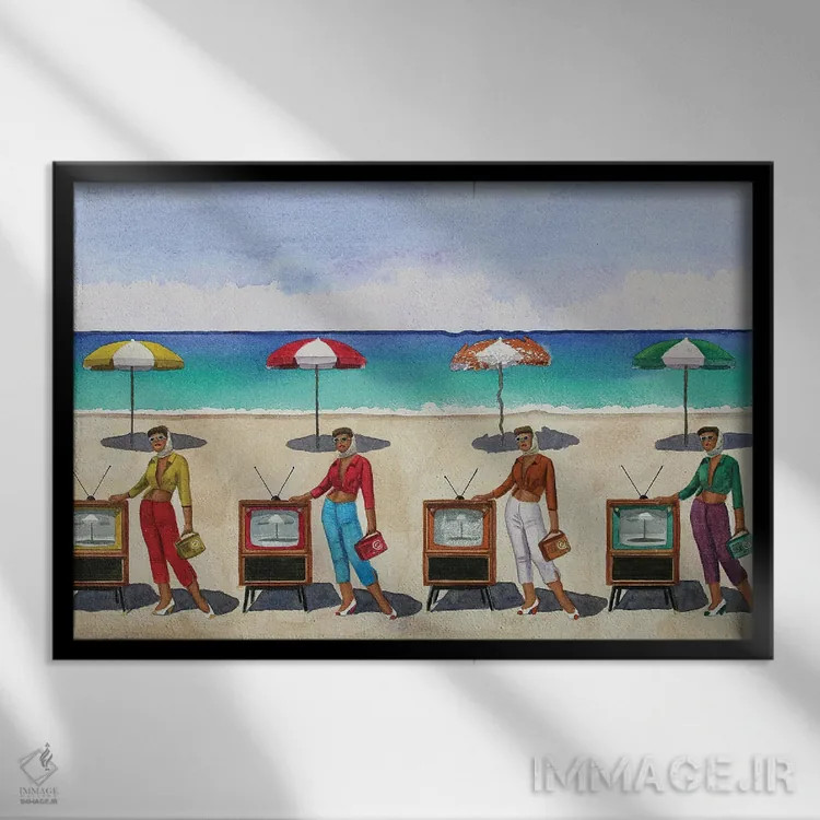 تابلو گوشهای خرگوشی اثر کوری کلیفورد - نمای قابدار مشکی