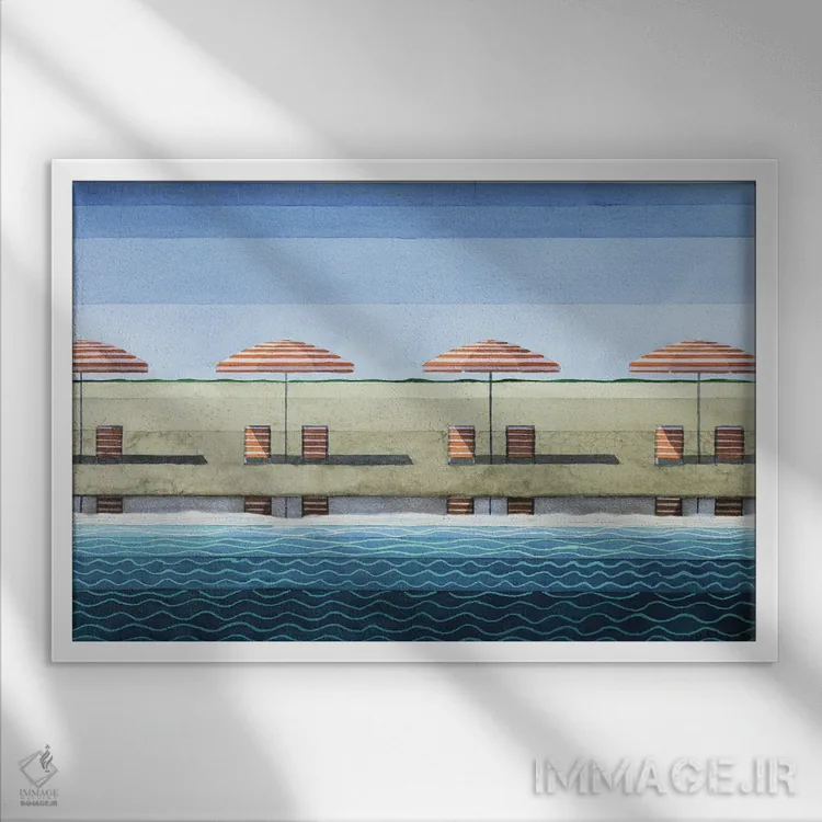 تابلو موجسازی در ساحل اثر کوری کلیفورد - نمای قابدار سفید