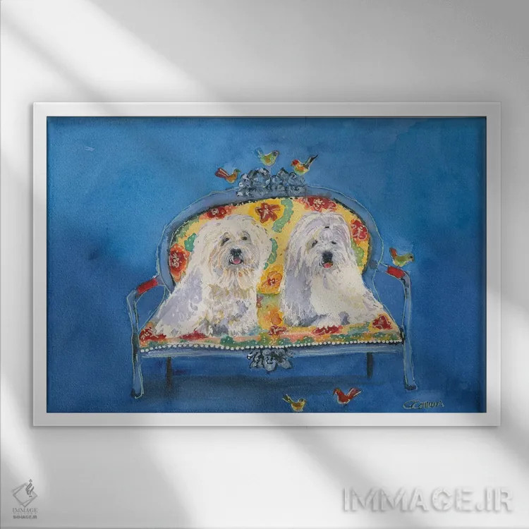 تابلو تماشای مردم اثر کانی کالم - نمای قابدار سفید