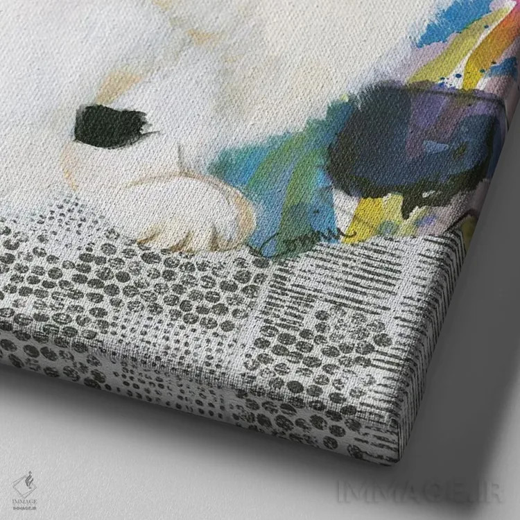 تابلو قلب همراه با طبیعت اثر کانی کالم - نمای نزدیک بافت بوم