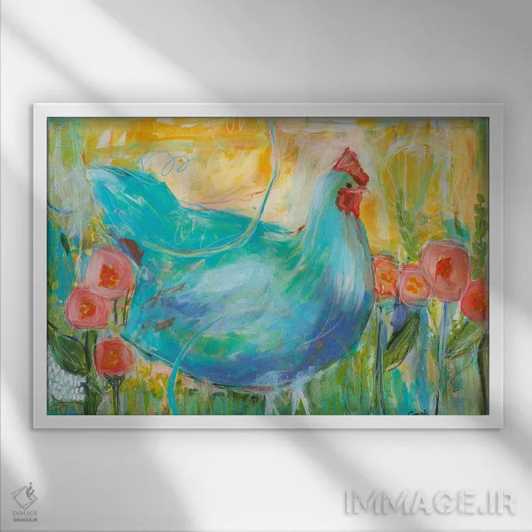 تابلو بسی آبی (اسم یا لقب) اثر کانی کالم - نمای قابدار سفید