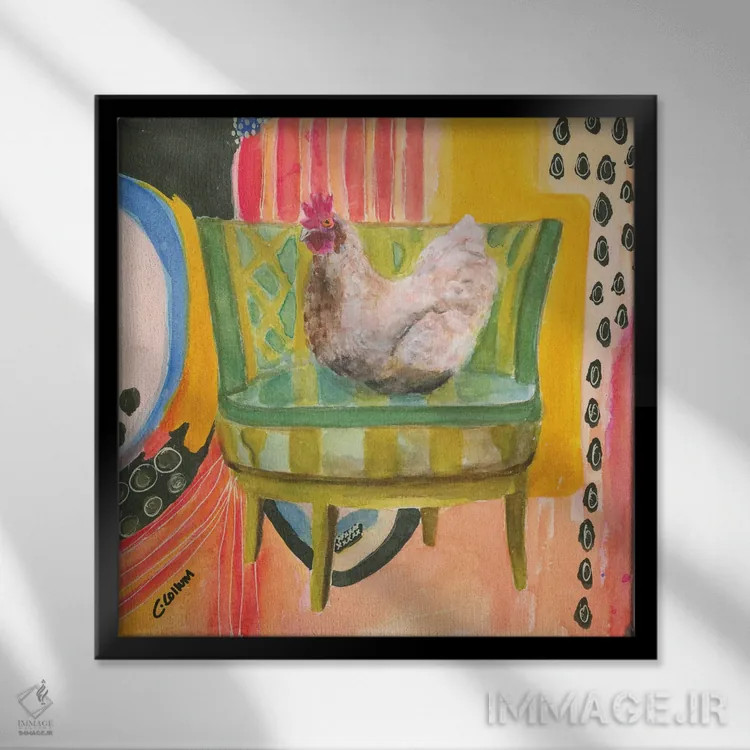 تابلو مرغ سالننشین اثر کانی کالم - نمای قابدار مشکی