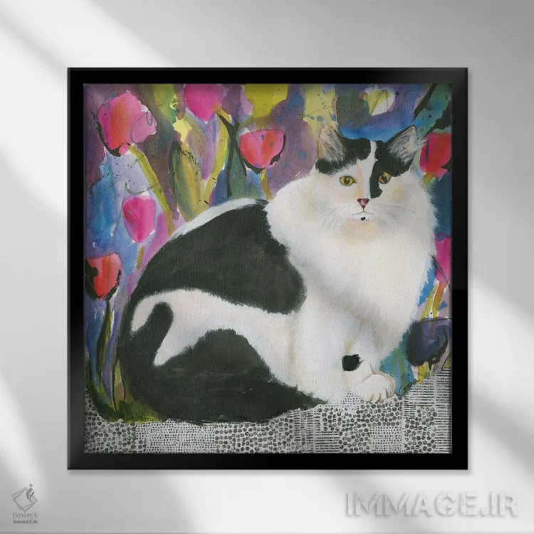 تابلو قلب همراه با طبیعت اثر کانی کالم - نمای قابدار مشکی