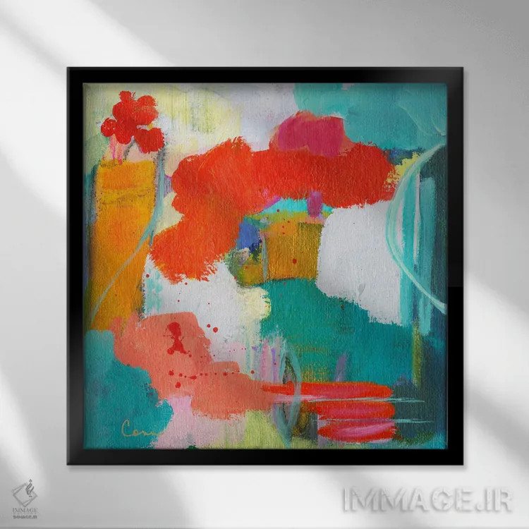 تابلو بوته غلطان (گیاه بیابانی) اثر کانی کالم - نمای قابدار مشکی