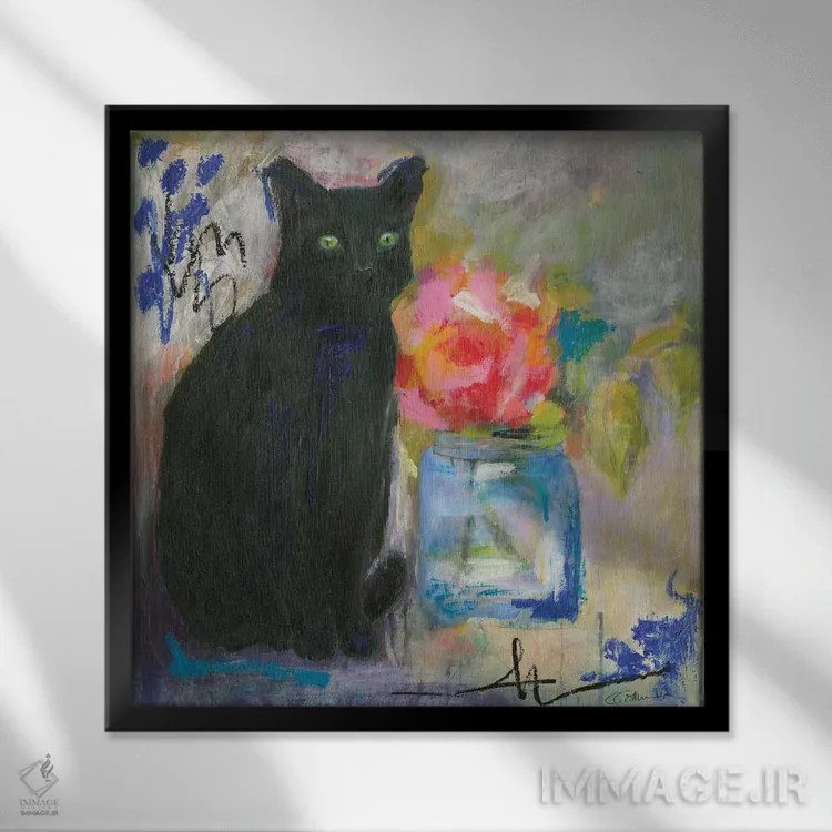تابلو فقط یک گربهٔ سیاه را دوست بدار اثر کانی کالم - نمای قابدار مشکی