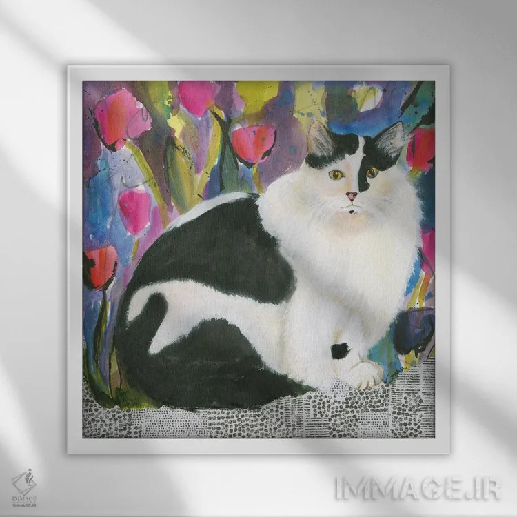 تابلو قلب همراه با طبیعت اثر کانی کالم - نمای قابدار سفید