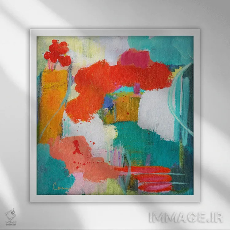 تابلو بوته غلطان (گیاه بیابانی) اثر کانی کالم - نمای قابدار سفید