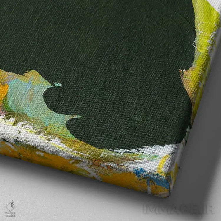 تابلو خوشبختی یعنی... اثر کانی کالم - نمای نزدیک بافت بوم