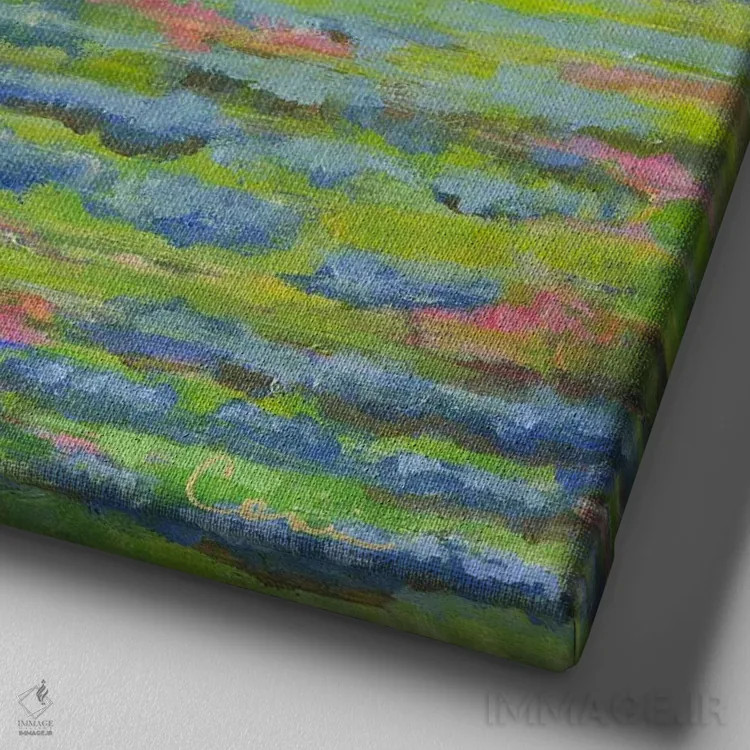 تابلو بلو و باربری در حال استراحت (نام خاص) اثر کانی کالم - نمای نزدیک بافت بوم