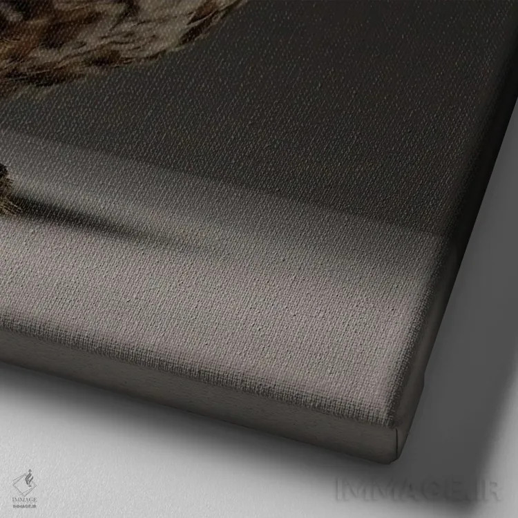 تابلو کوشین بانتام (نژاد مرغ) اثر چیکن (اثر هنری با لحن شوخ) - نمای نزدیک بافت بوم