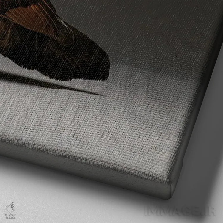 تابلو باربو دانور (نژاد مرغ) اثر چیکن (اثر هنری با لحن شوخ) - نمای نزدیک بافت بوم