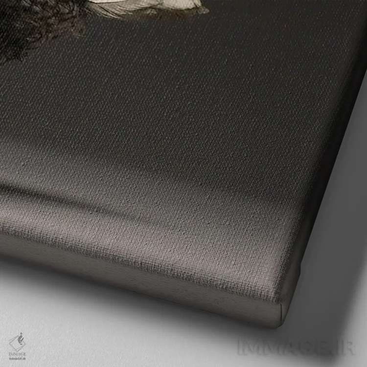 تابلو کورنیش (نژاد مرغ) اثر چیکن (اثر هنری با لحن شوخ) - نمای نزدیک بافت بوم