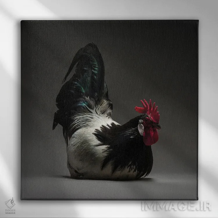تابلو لاکنفلد (نژاد مرغ) اثر چیکن (اثر هنری با لحن شوخ) - نمای روبهرو روی دیوار