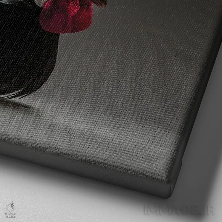 تابلو لاکنفلد (نژاد مرغ) اثر چیکن (اثر هنری با لحن شوخ) - نمای نزدیک بافت بوم