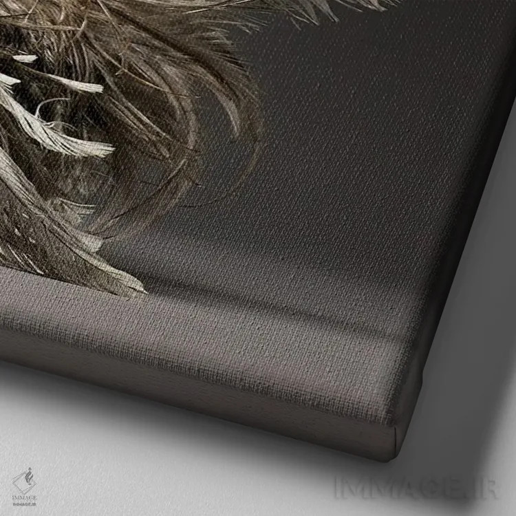 تابلو چابو فریزل (نژاد مرغ) اثر چیکن (اثر هنری با لحن شوخ) - نمای نزدیک بافت بوم