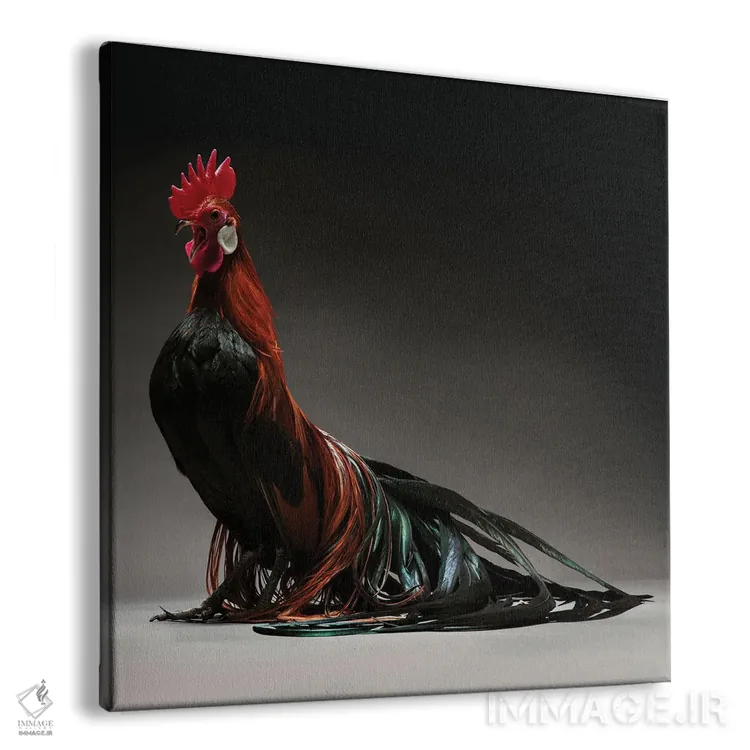 تابلو فنیکس (نژاد مرغ) اثر چیکن (اثر هنری با لحن شوخ) - نمای پرسپکتیو محصول