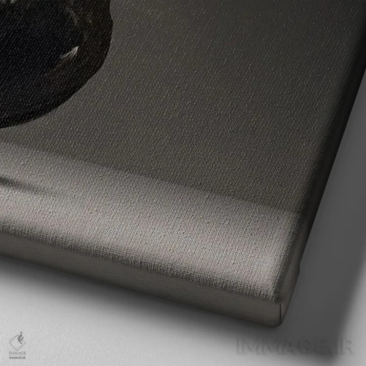 تابلو چابو (نژاد مرغ) اثر چیکن (اثر هنری با لحن شوخ) - نمای نزدیک بافت بوم