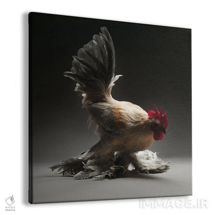 تابلو بانتام بوتدار (نژاد مرغ) اثر چیکن (اثر هنری با لحن شوخ) - نمای پرسپکتیو محصول