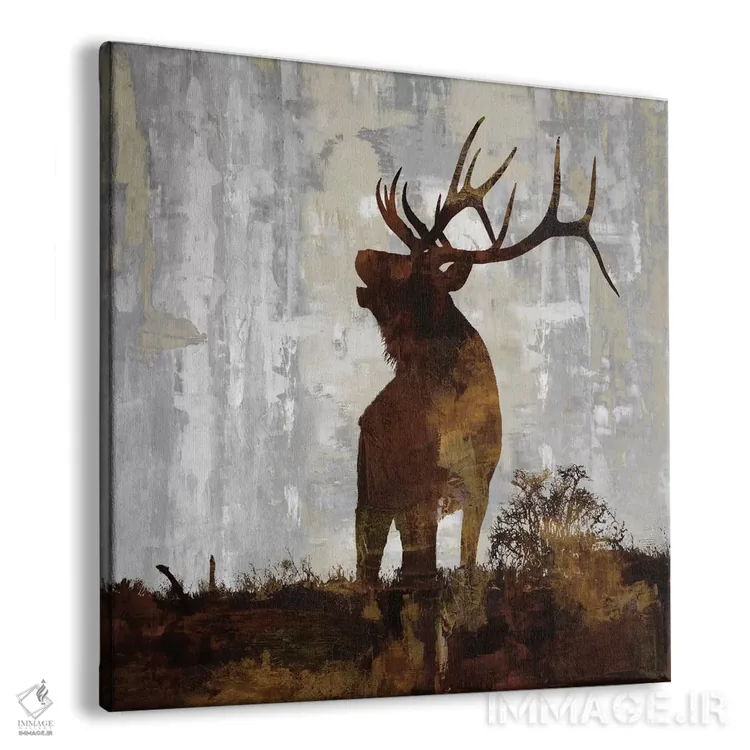 تابلو گوزن شمالی (الک) اثر کارل کولبرن - نمای پرسپکتیو محصول