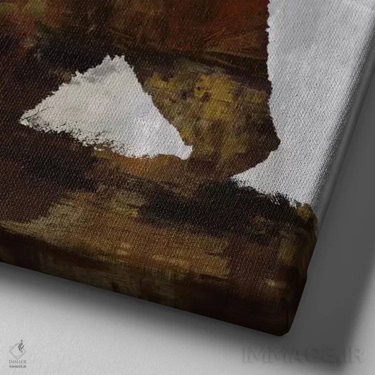 تابلو خرس اثر کارل کولبرن - نمای نزدیک بافت بوم