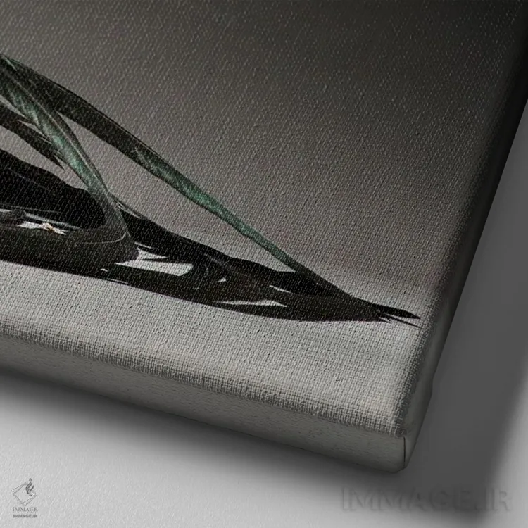 تابلو فنیکس (نژاد مرغ) اثر چیکن (اثر هنری با لحن شوخ) - نمای نزدیک بافت بوم