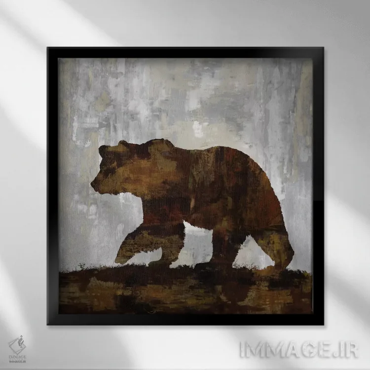 تابلو خرس اثر کارل کولبرن - نمای قابدار مشکی