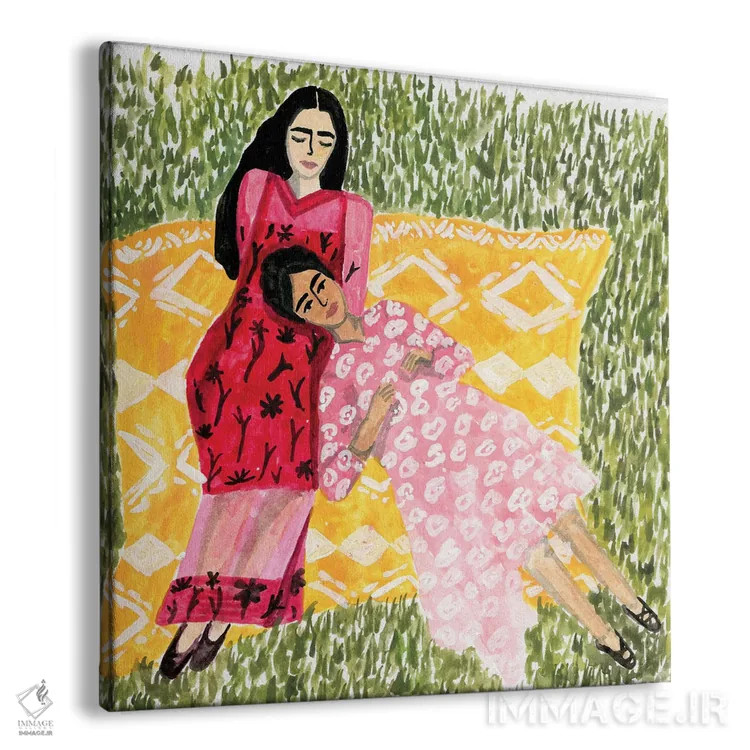 تابلو دوستان (زنانه) اثر کارولین چسیا - نمای پرسپکتیو محصول