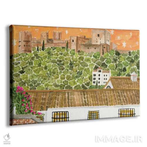 تابلو الحمرا (کاخ الحمرا) اثر کارولین چسیا - نمای پرسپکتیو محصول