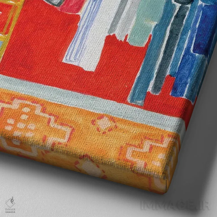 تابلو فروشگاه قدیمی اثر کارولین چسیا - نمای نزدیک بافت بوم