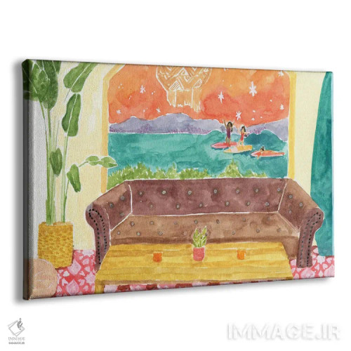 تابلو کمپ موجسواری اثر کارولین چسیا - نمای پرسپکتیو محصول