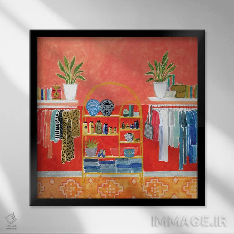 تابلو فروشگاه قدیمی اثر کارولین چسیا - نمای قابدار مشکی