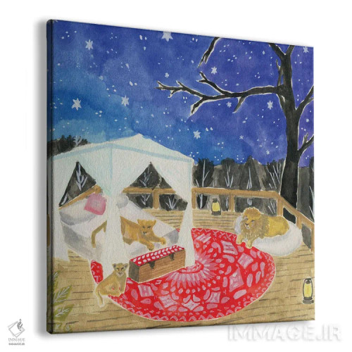 تابلو شیرها اثر کارولین چسیا - نمای پرسپکتیو محصول