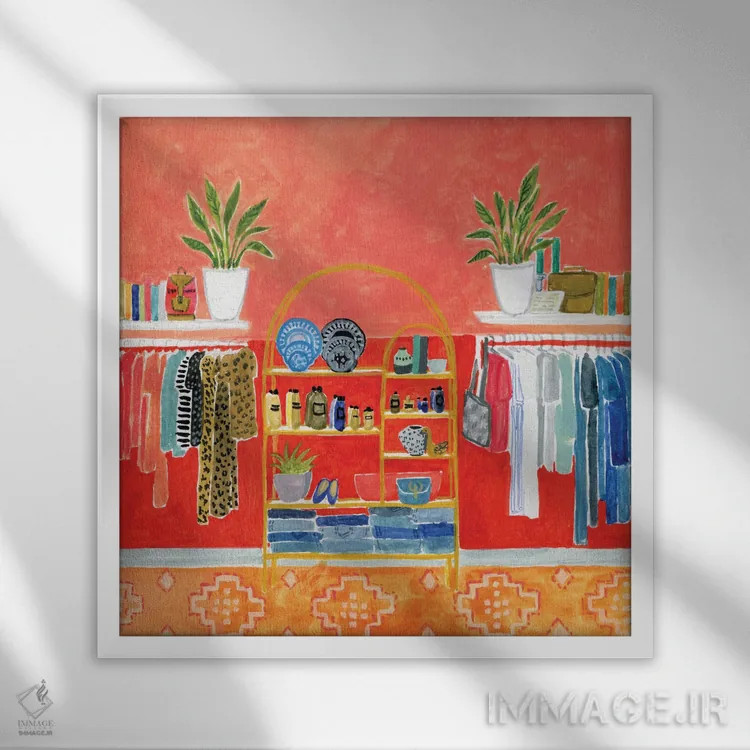 تابلو فروشگاه قدیمی اثر کارولین چسیا - نمای قابدار سفید