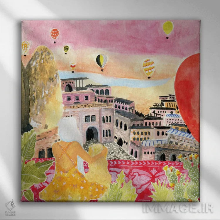 تابلو کاپادوکیه (ترکیه) اثر کارولین چسیا - نمای روبهرو روی دیوار