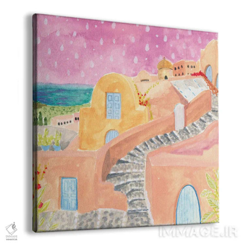 تابلو سانتورینی (یونان) اثر کارولین چسیا - نمای پرسپکتیو محصول