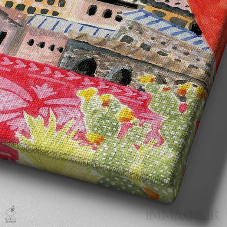 تابلو کاپادوکیه (ترکیه) اثر کارولین چسیا - نمای نزدیک بافت بوم