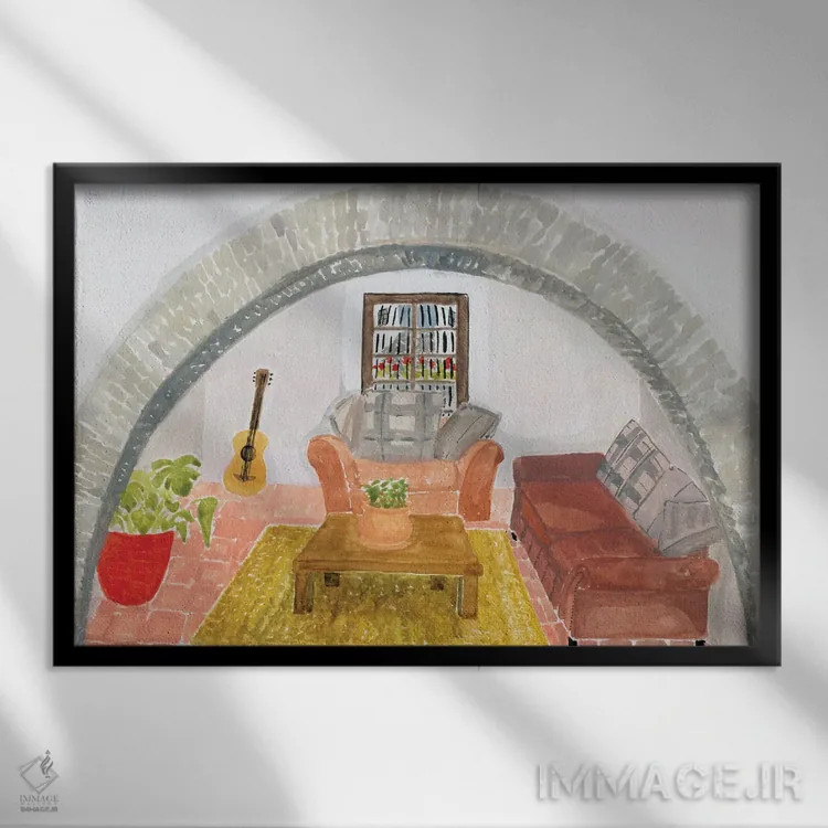 تابلو مباورا سیدونیا (شهر اسپانیا) اثر کارولین چسیا - نمای قابدار مشکی