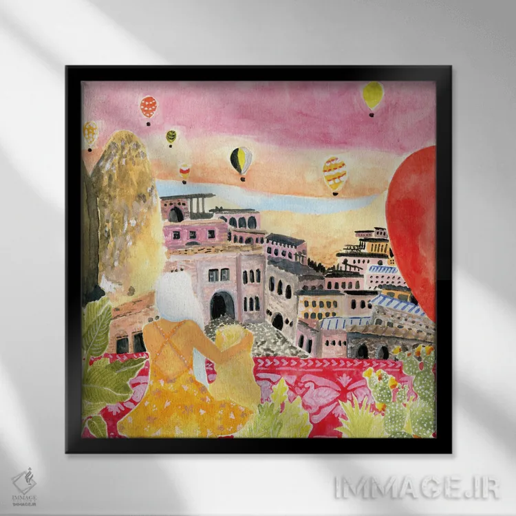 تابلو کاپادوکیه (ترکیه) اثر کارولین چسیا - نمای قابدار مشکی