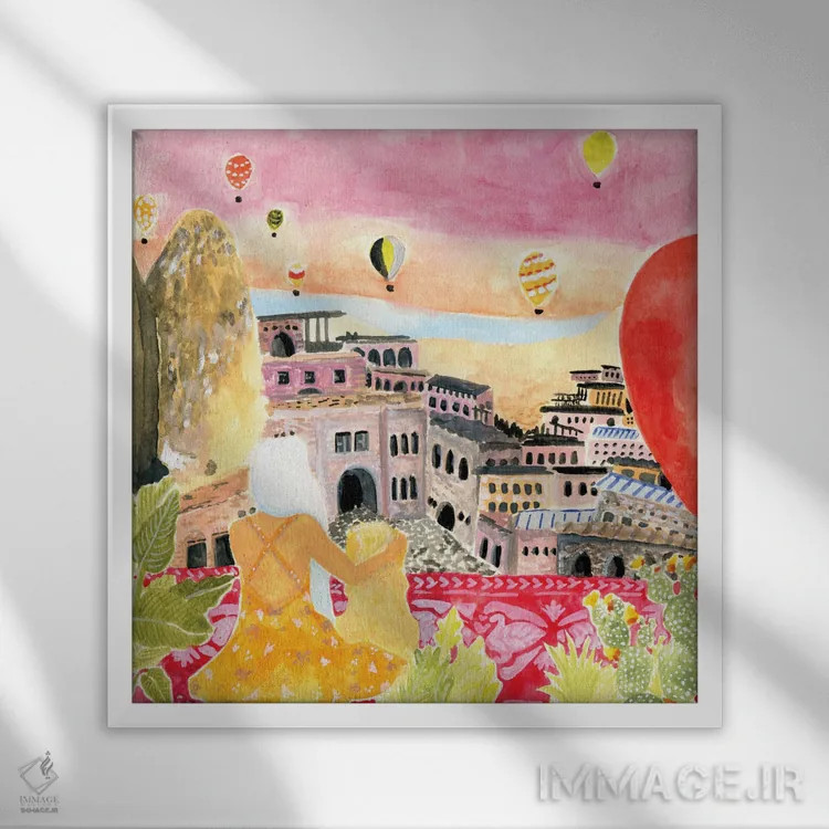 تابلو کاپادوکیه (ترکیه) اثر کارولین چسیا - نمای قابدار سفید