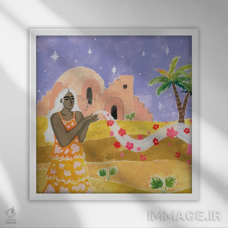 تابلو رویای مهتابی اثر کارولین چسیا - نمای قابدار سفید