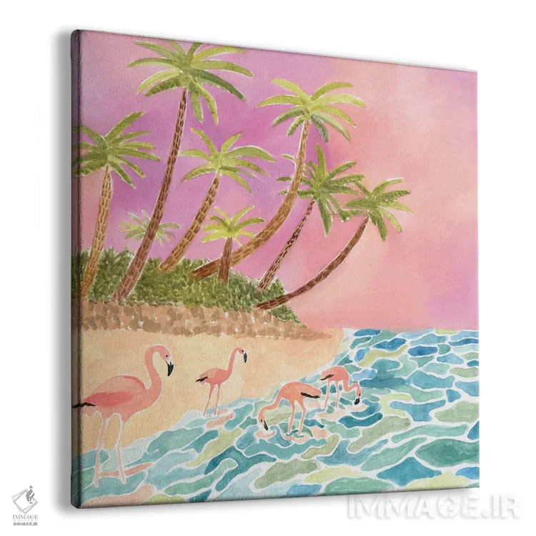 تابلو فلامینگوها اثر کارولین چسیا - نمای پرسپکتیو محصول