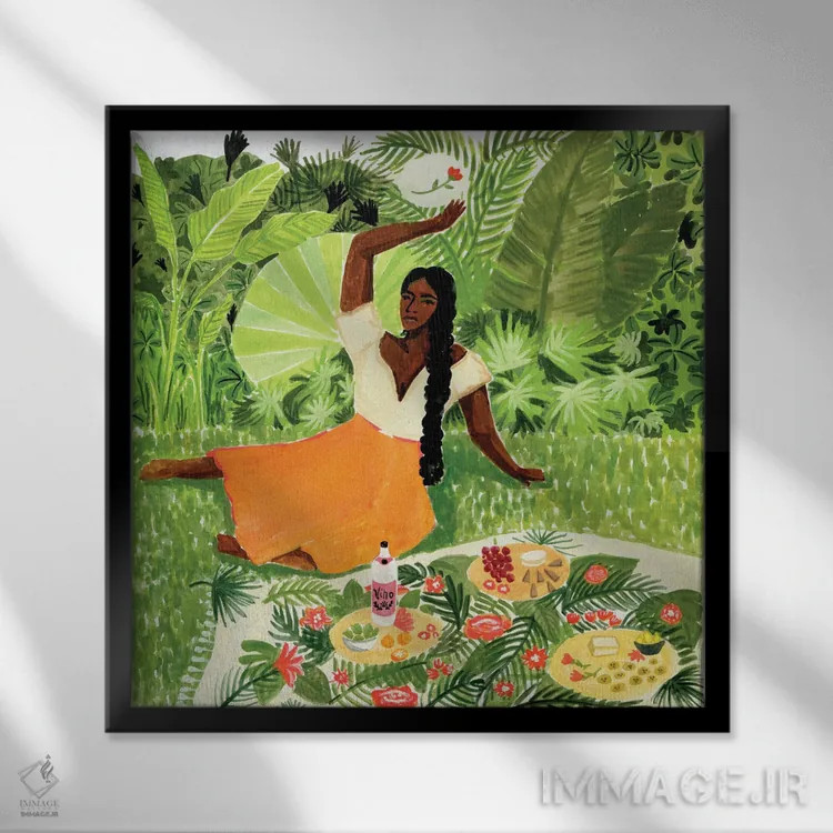 تابلو پیکنیک اثر کارولین چسیا - نمای قابدار مشکی