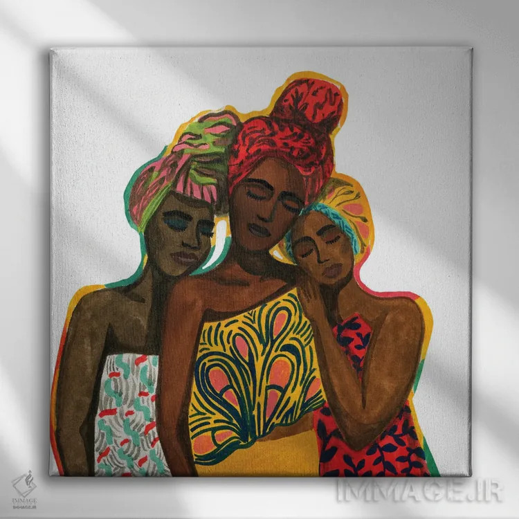 تابلو خواهرانگی اثر کارولین چسیا - نمای روبهرو روی دیوار