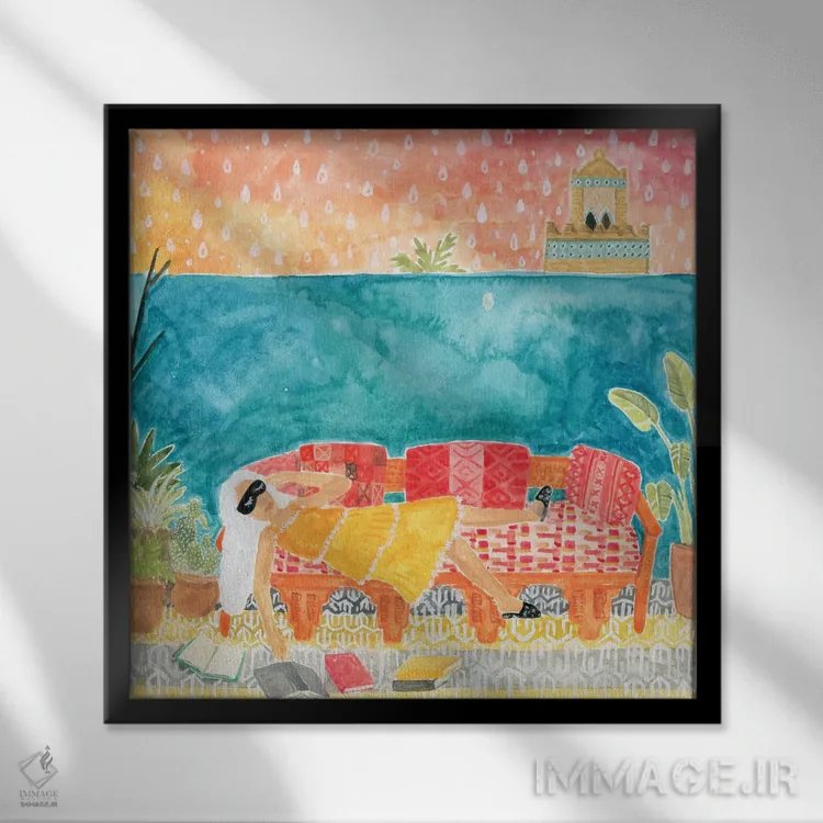 تابلو لم دادن اثر کارولین چسیا - نمای قابدار مشکی