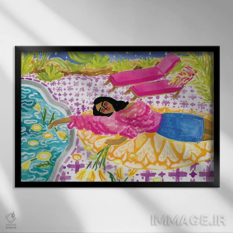 تابلو مرکبات اثر کارولین چسیا - نمای قابدار مشکی