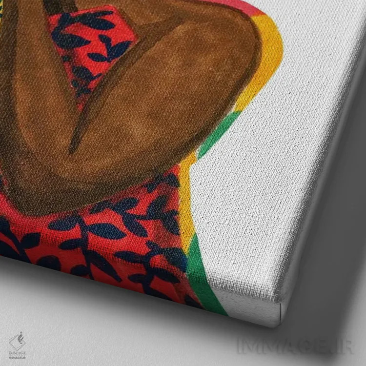 تابلو خواهرانگی اثر کارولین چسیا - نمای نزدیک بافت بوم